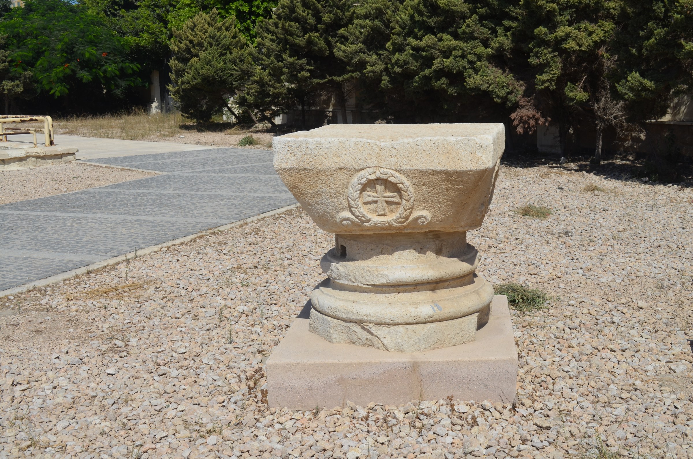 Pompey's Pillar in Alexandria, Egypt, among the ruins of the ancient city