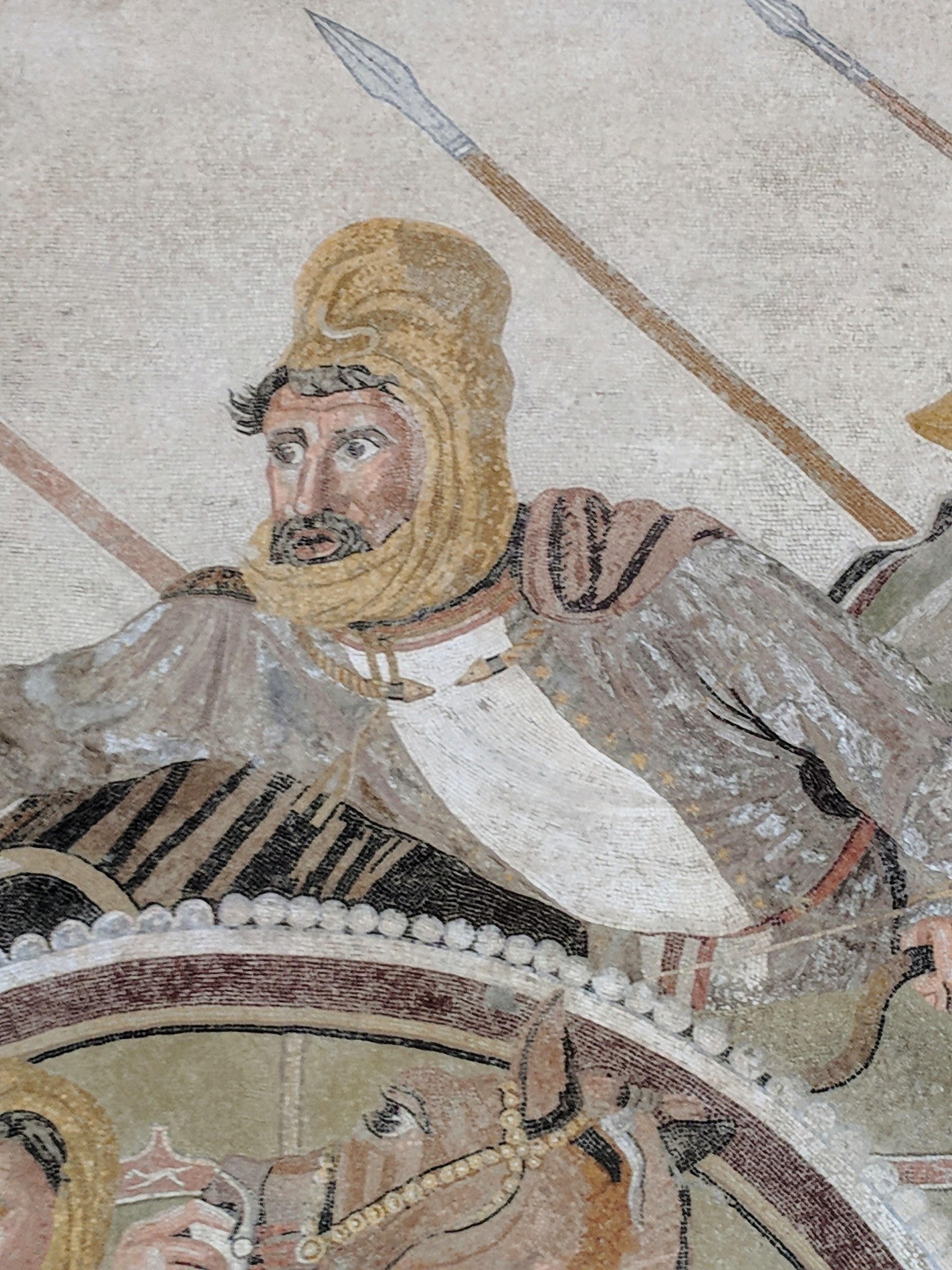 Detail from the Alexander Mosaic: Darius in his chariot at the Battle of Issus