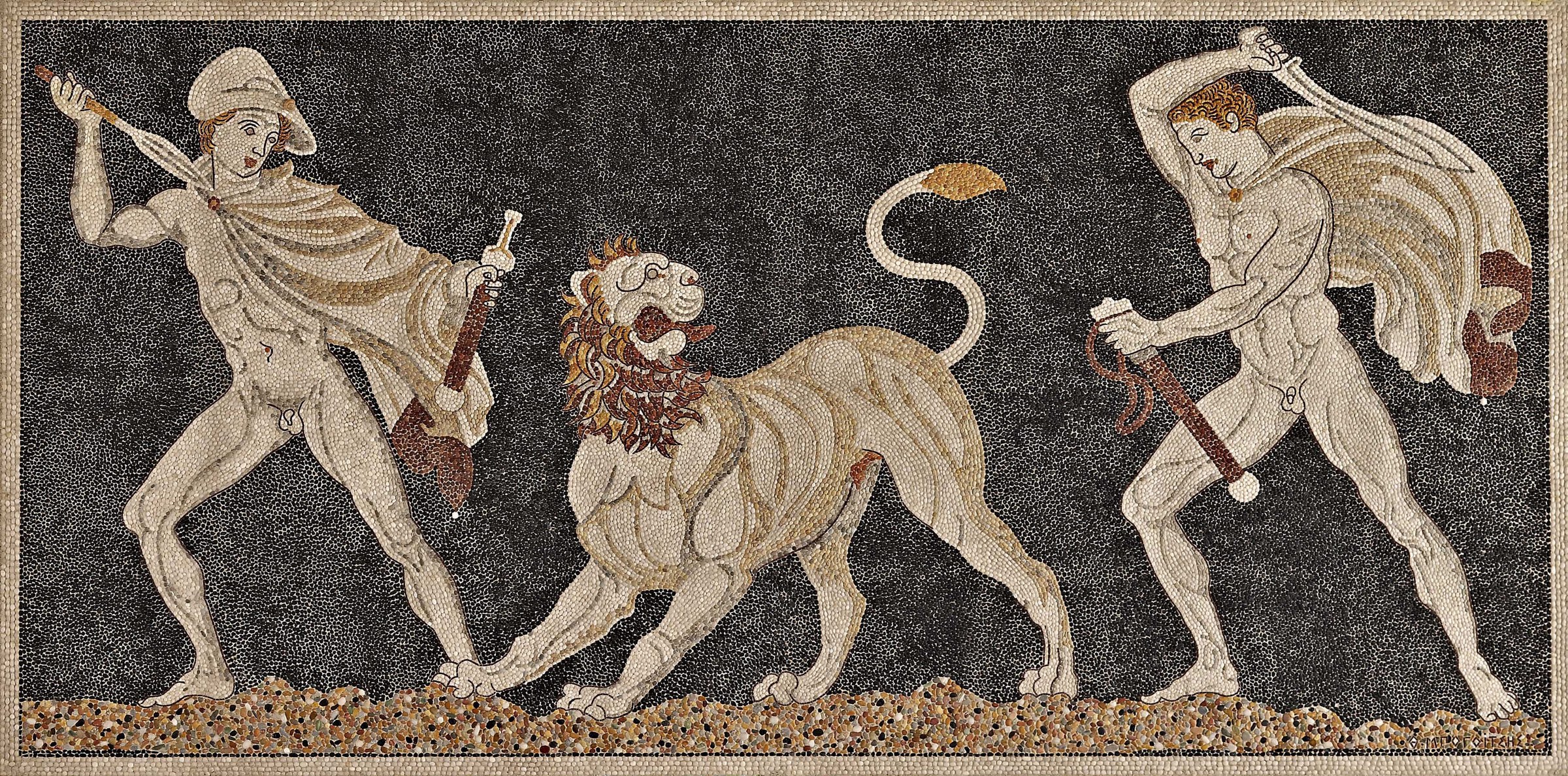 The lion-hunt mosaic from Pella, Macedonia (late 4th century BC)