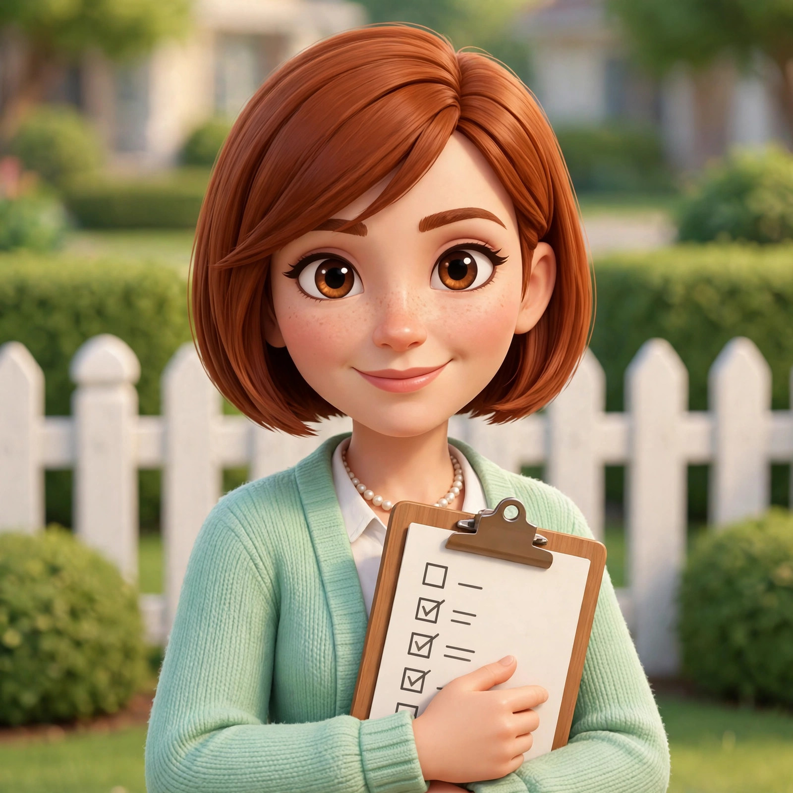 AI-generated portrait/scene of the fictional Vizlings character Beverly Picket (portrait). AI-generated dramatization art.