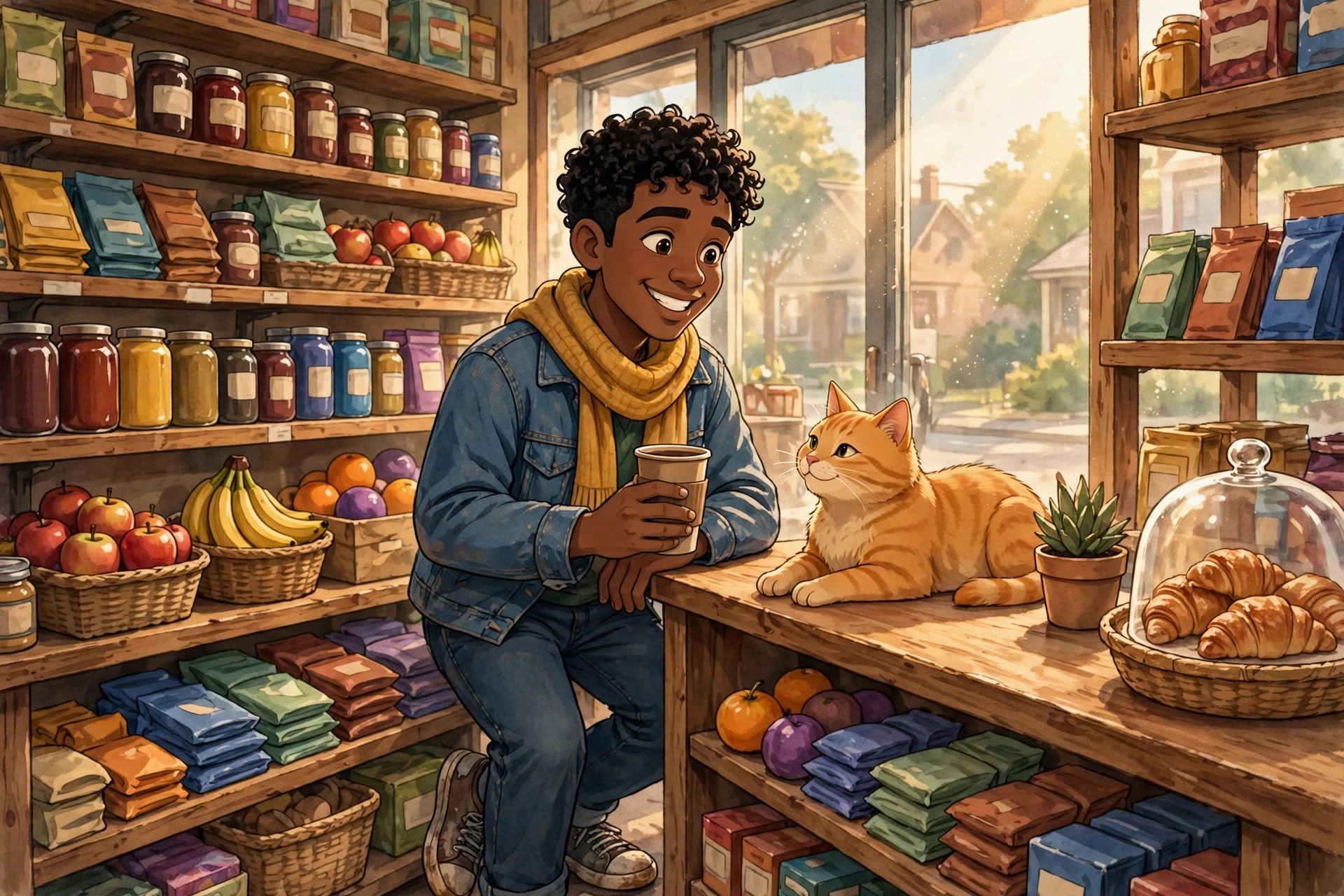 Blaise Hudson buying morning coffee at his corner bodega