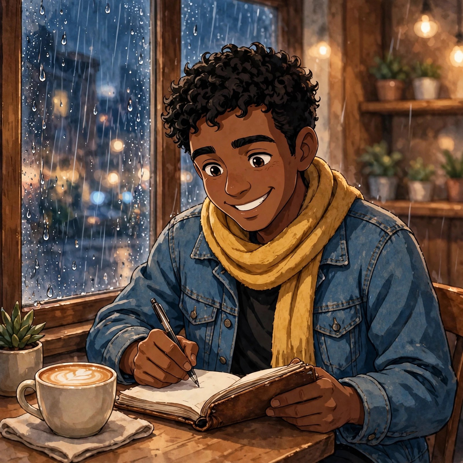 Blaise Hudson character art: Ledger entry at Cup & Ember.