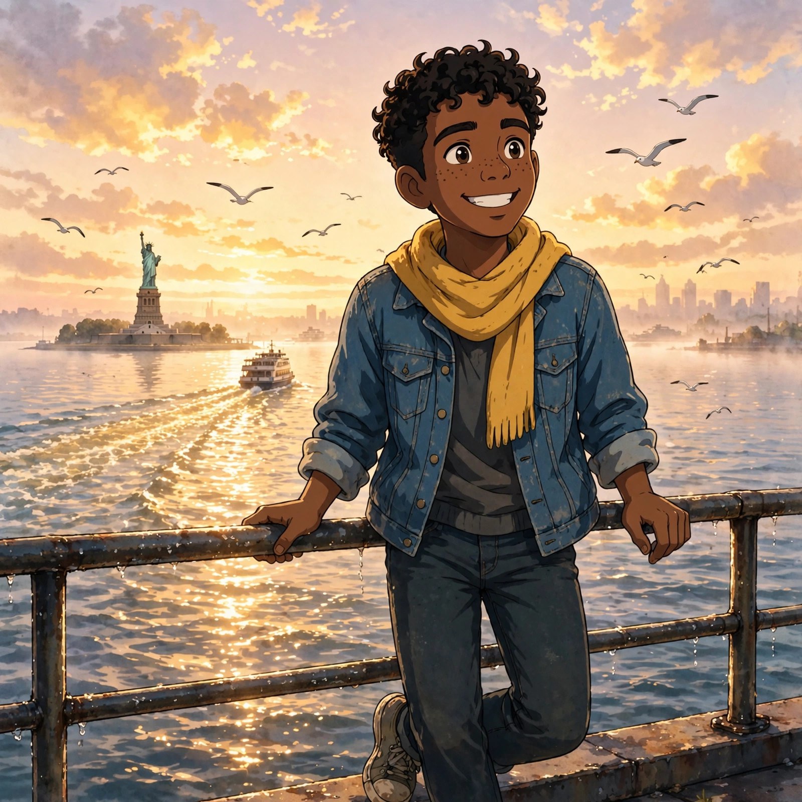 Blaise Hudson character art: Harbor sunrise.
