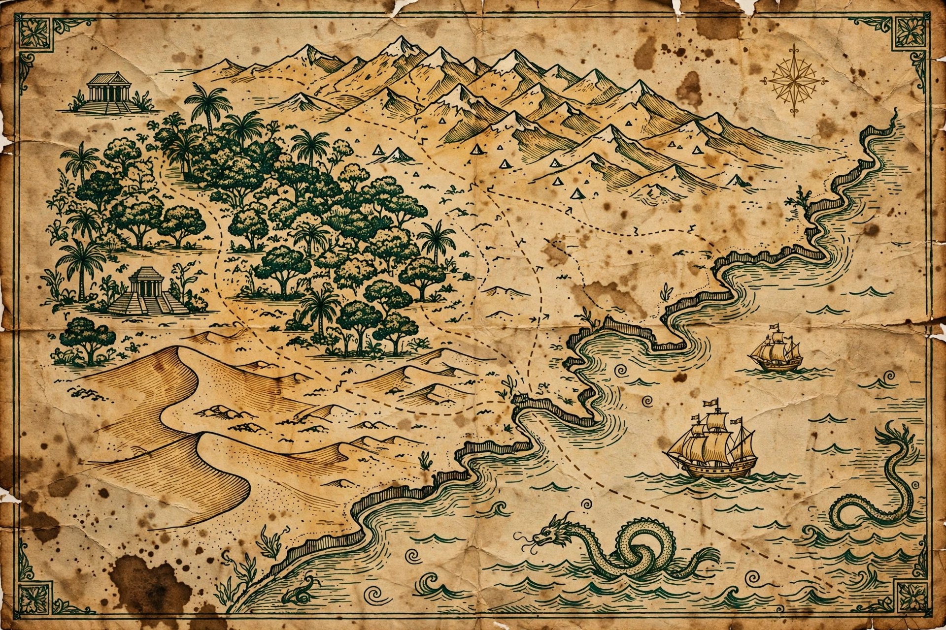 AI-generated stylized expedition map of the Verge