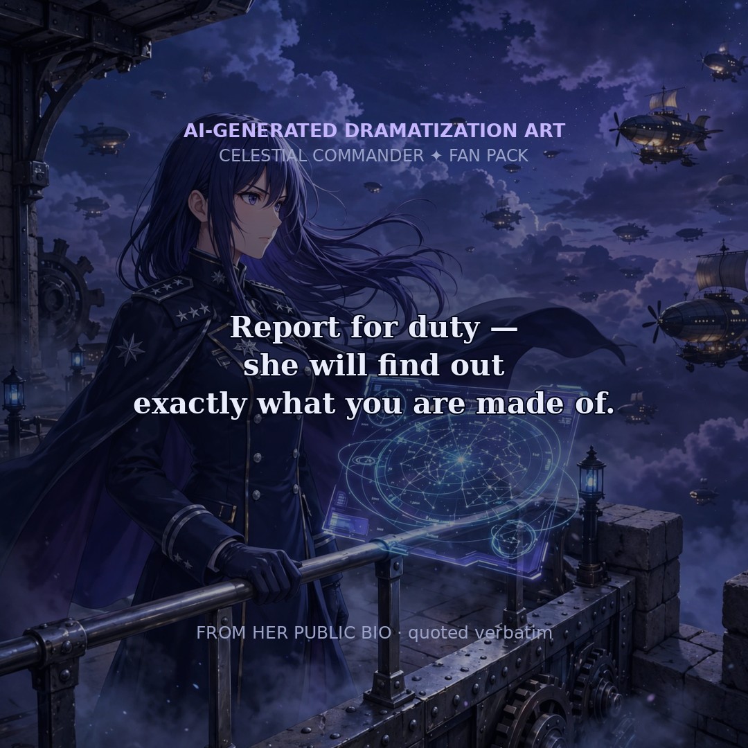 Social card: Report for duty — she will find out exactly what you are made of.