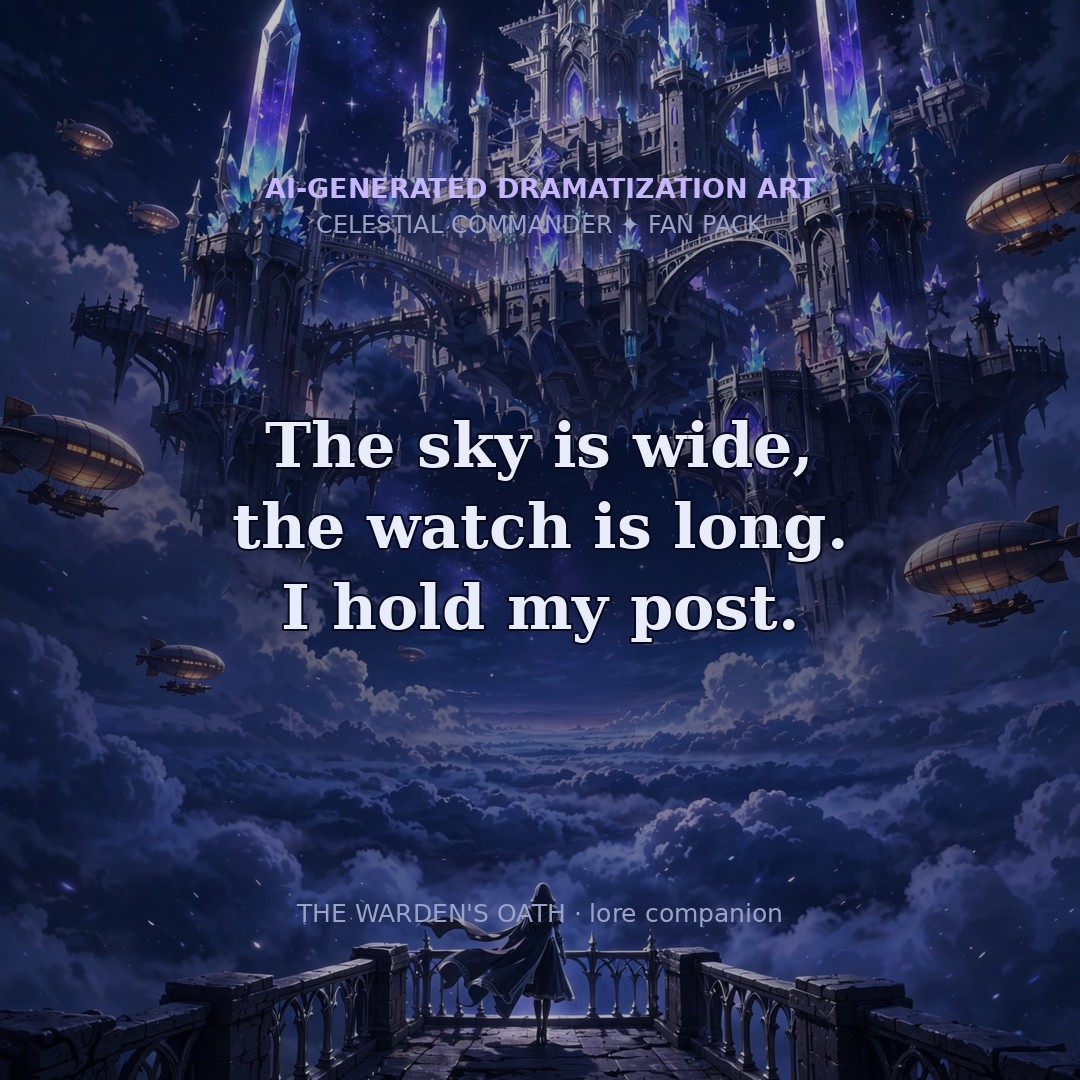 Social card: The sky is wide, the watch is long. I hold my post.