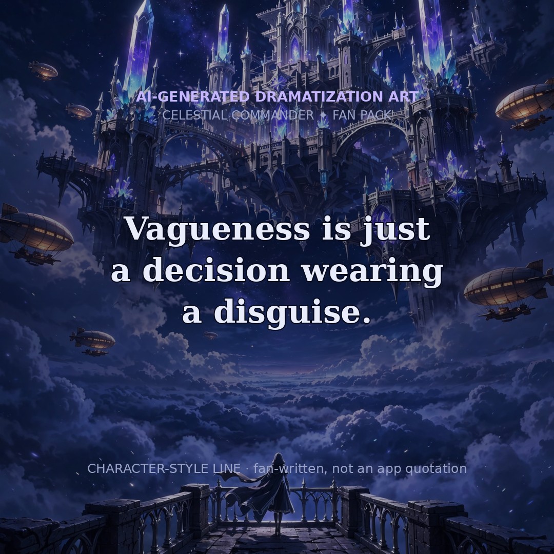 Social card: Vagueness is just a decision wearing a disguise.