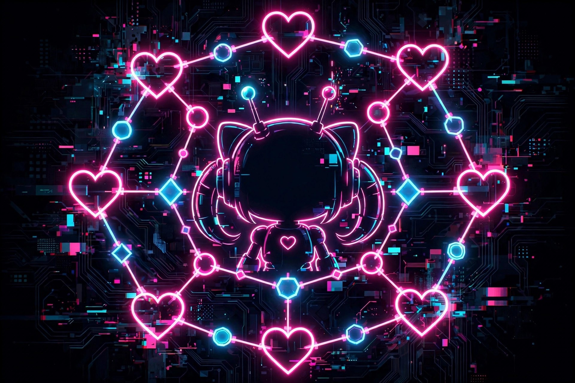 Love algorithm flowchart art with Cora