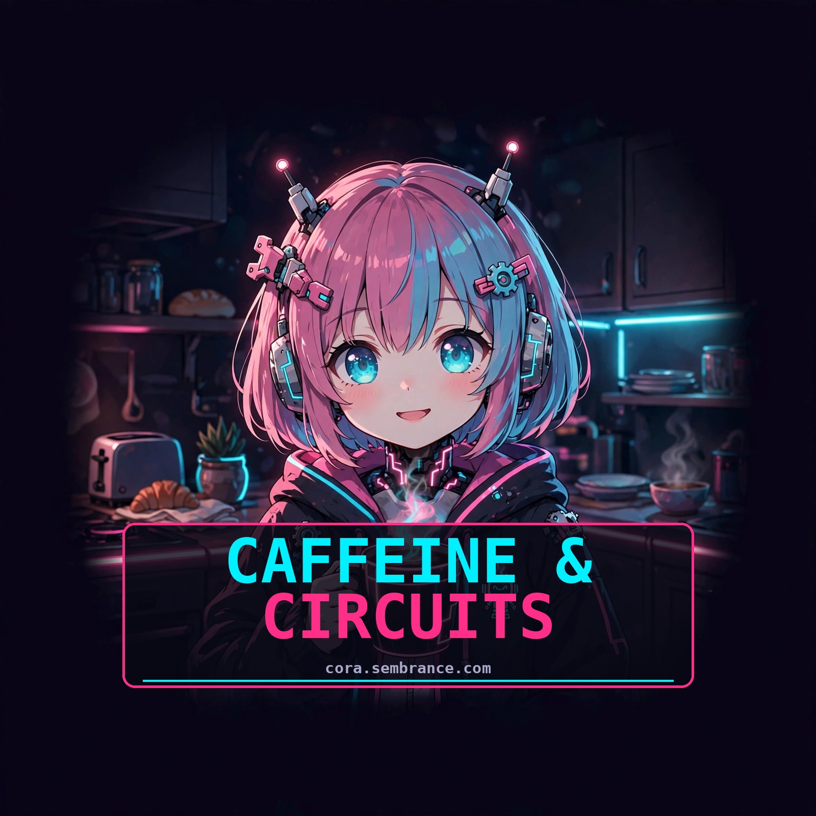 Cora with coffee — caffeine and circuits social image