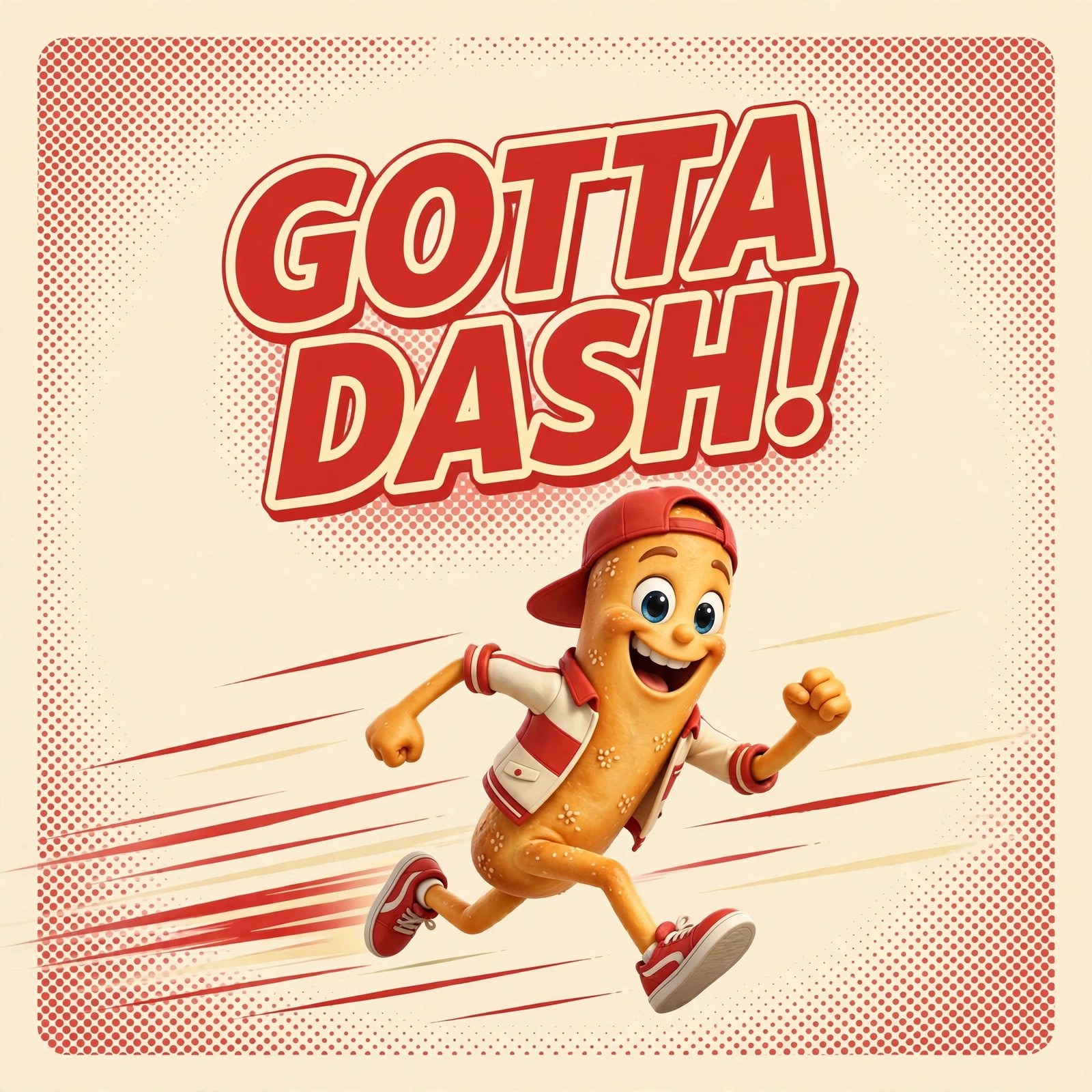 Social share image: Dash sprinting with the words GOTTA DASH!