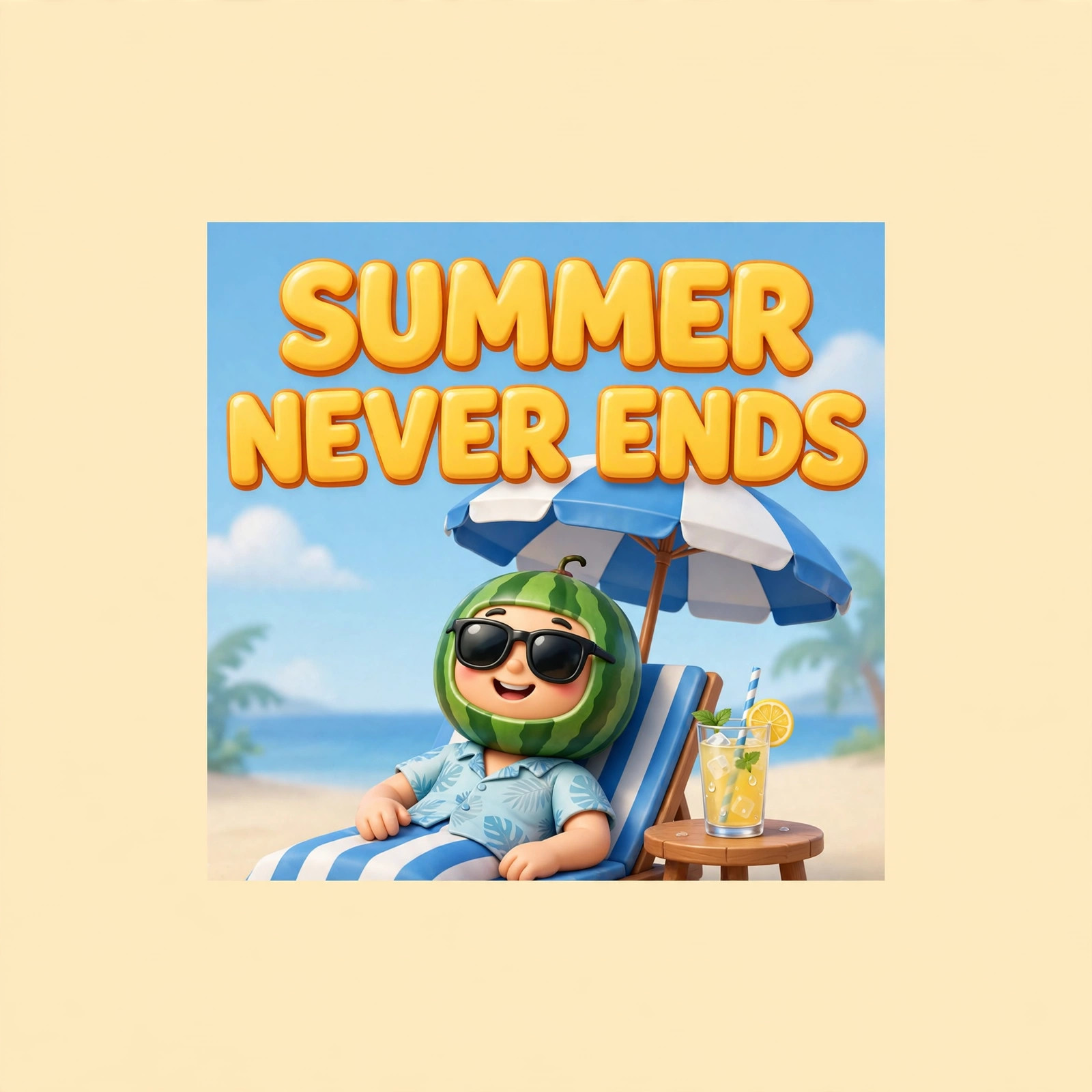SUMMER NEVER ENDS quote card