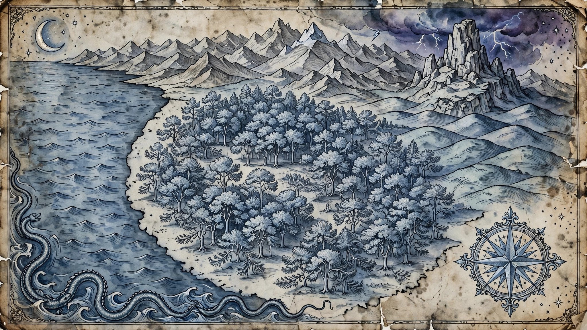 A hand-drawn style map of the elven realm around the school