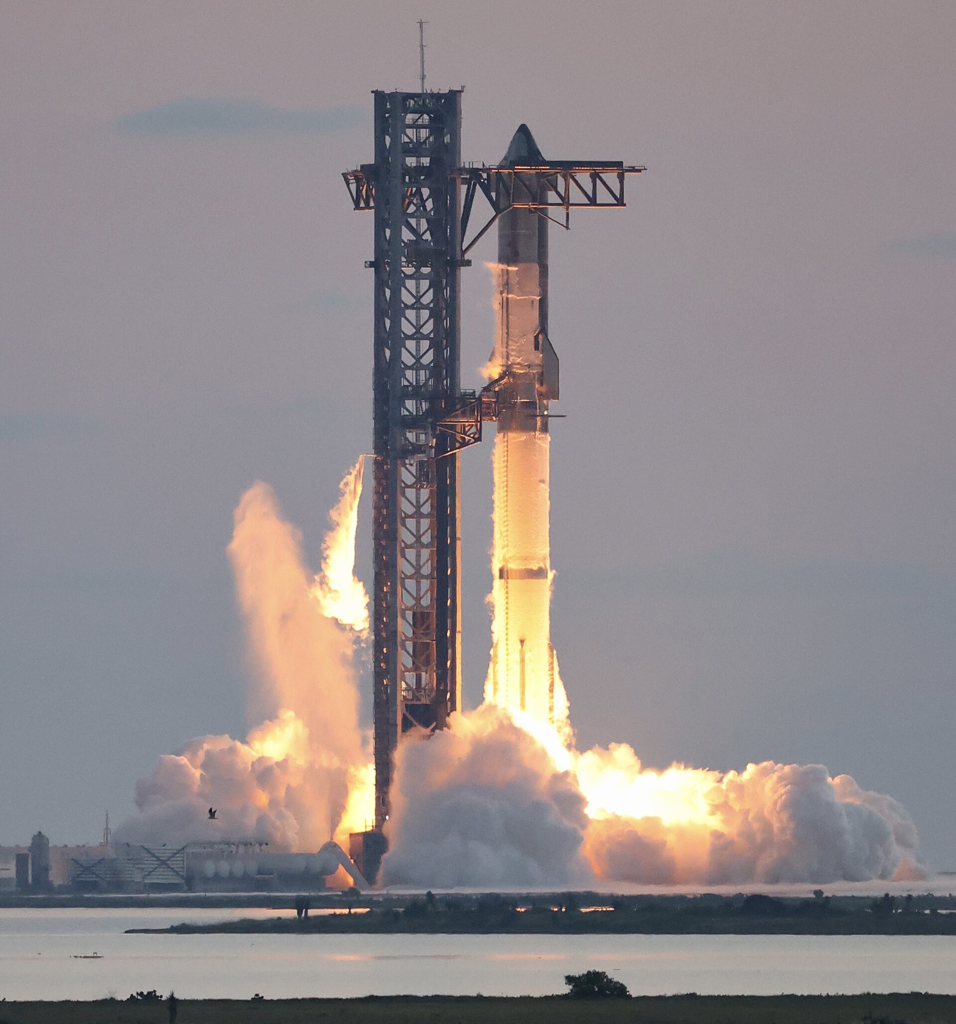 SpaceX Starship ignition during its fifth integrated flight test, 2024