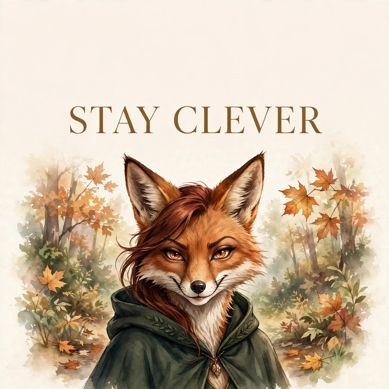 Fox Female social graphic reading STAY CLEVER