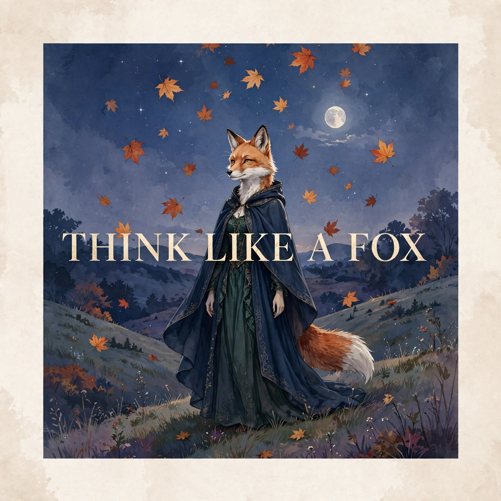 Fox Female social graphic: THINK LIKE A FOX