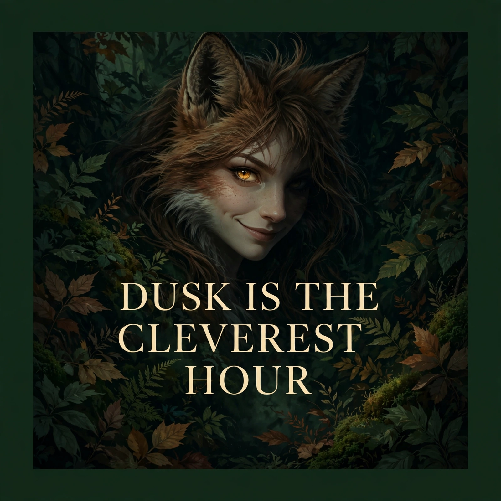 Fox Female social graphic: DUSK IS THE CLEVEREST HOUR