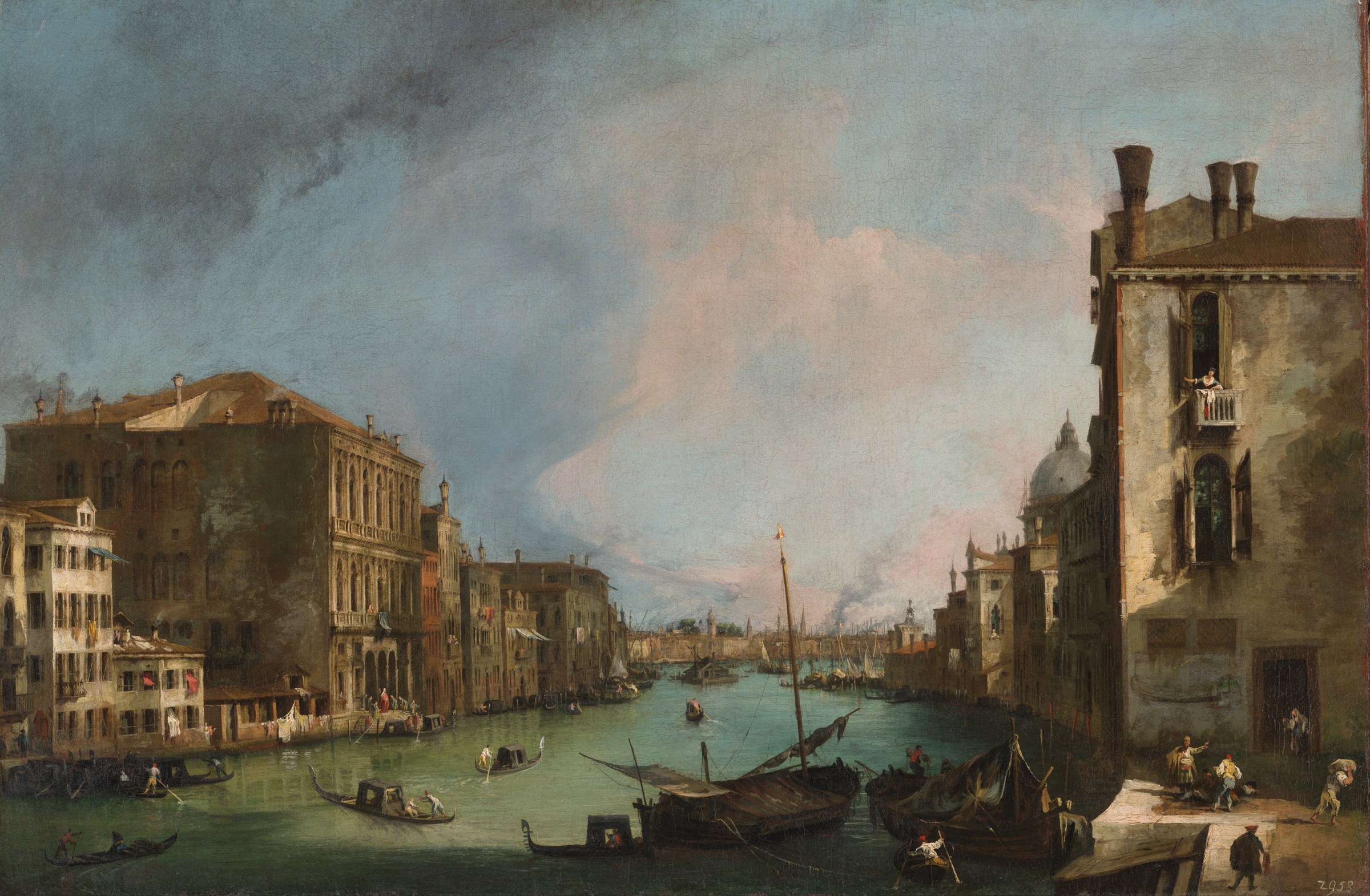 Canaletto's view of the Grand Canal in Venice with the Palazzo Corner
