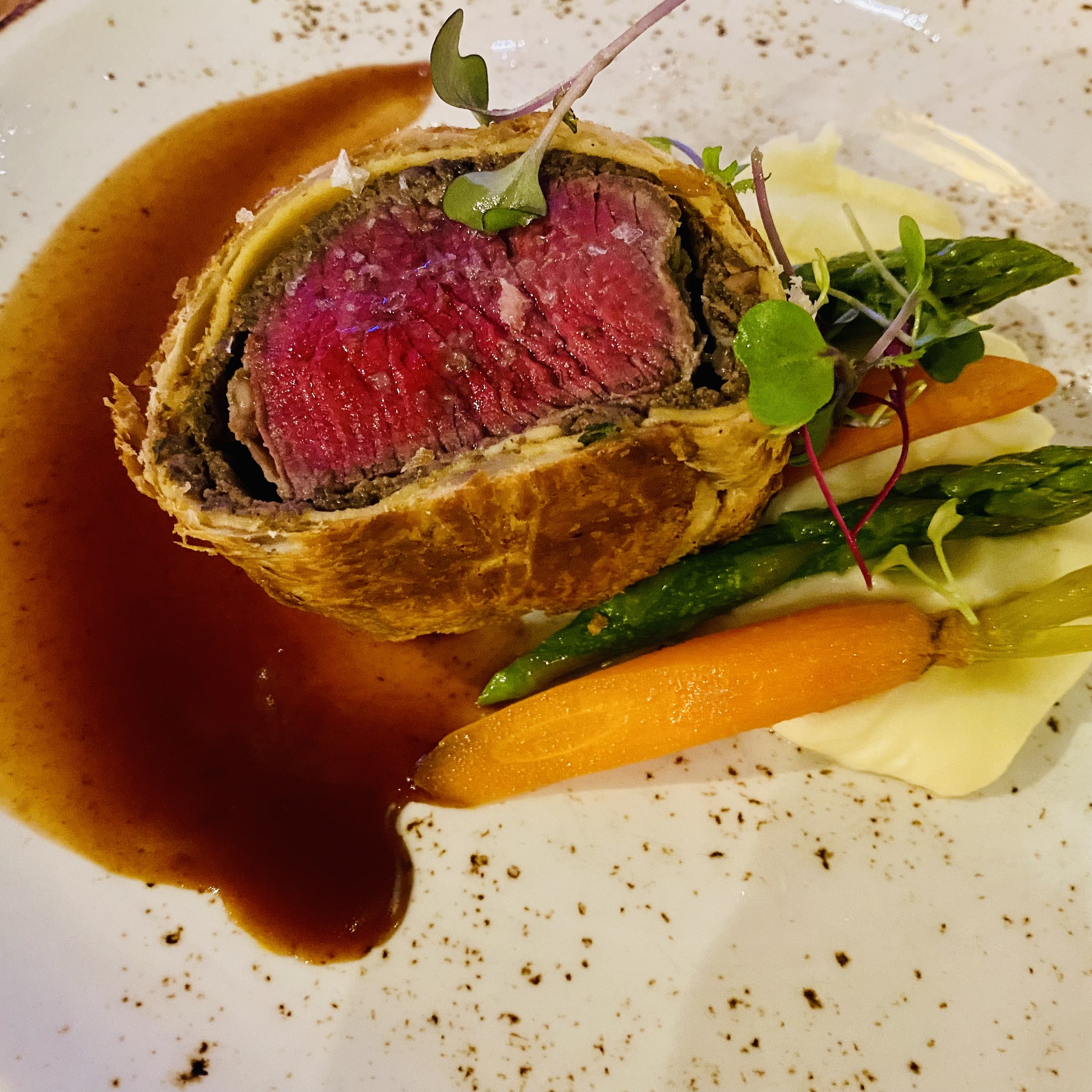 A beef Wellington at Gordon Ramsay Pub & Grill