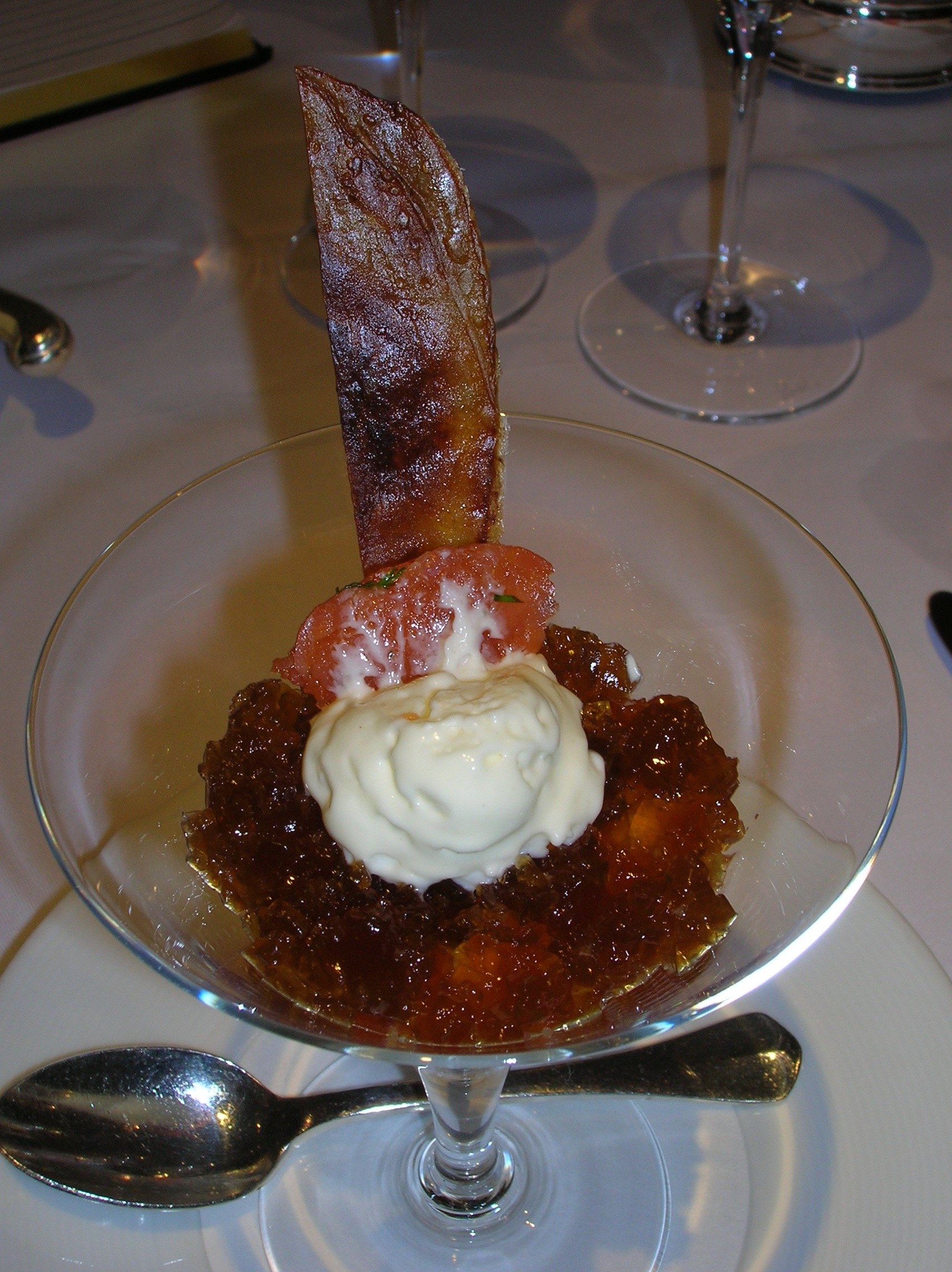 A dessert served at Restaurant Gordon Ramsay