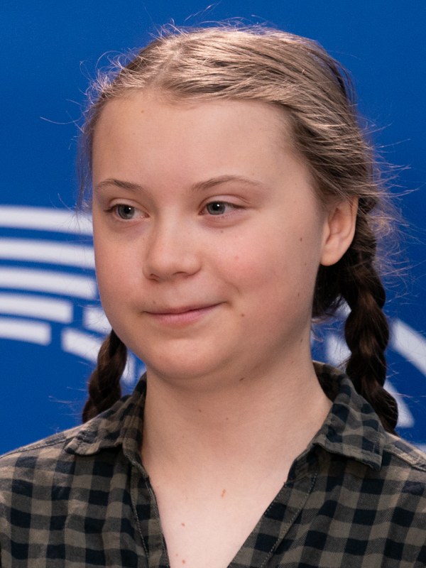 Greta Thunberg at the European Parliament in Strasbourg, 2019
