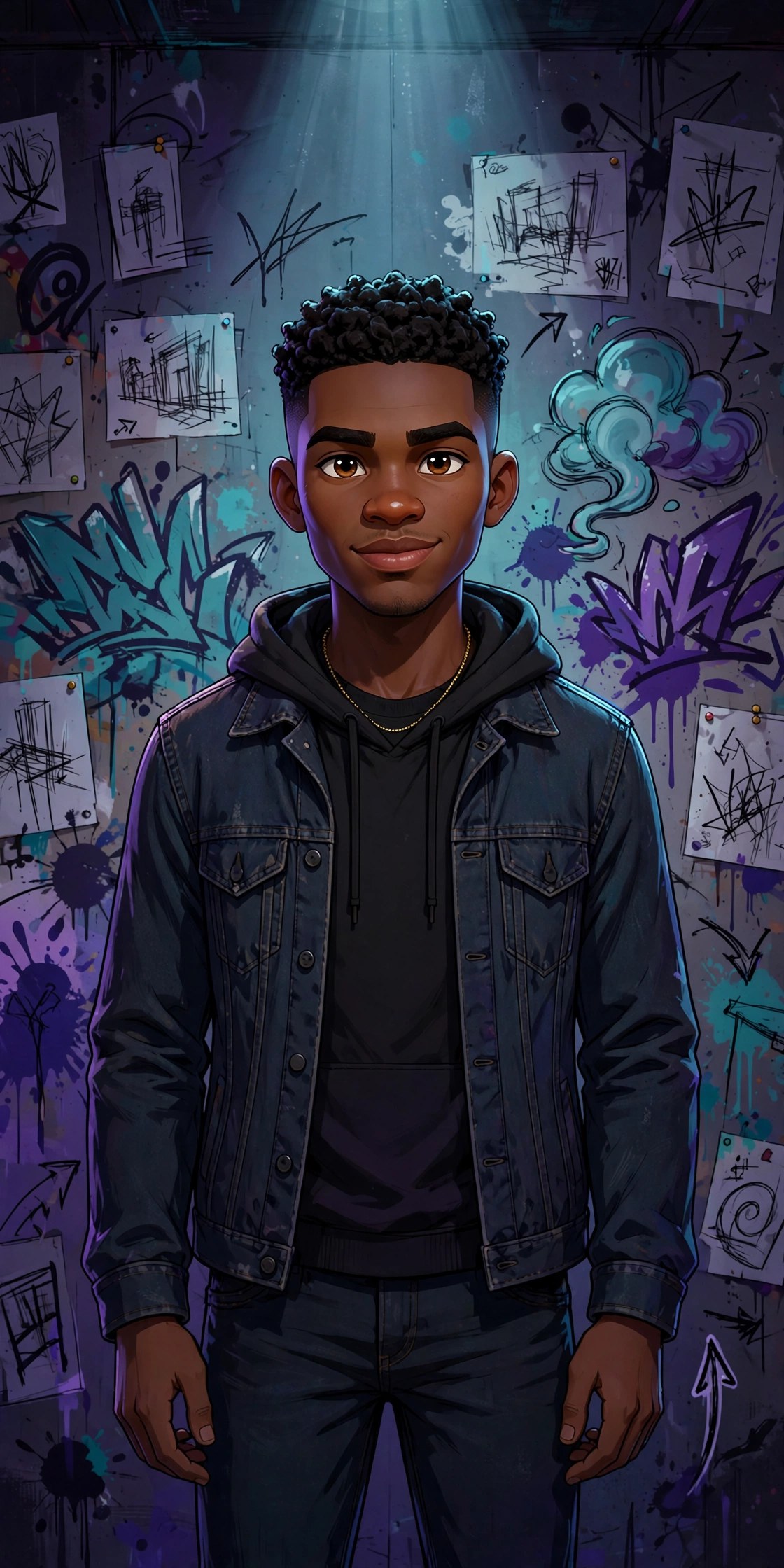 AI-generated dramatization art: Jamal Carter, character reference