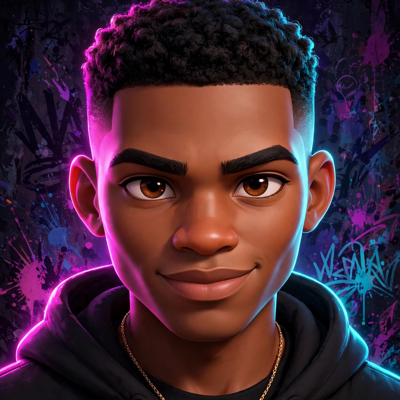 AI-generated dramatization art: close-up portrait of Jamal