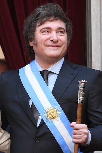 Javier Milei and Victoria Villarruel at the presidential inauguration, 10 December 2023