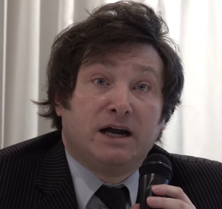 Javier Milei speaking at a conference in Mar del Plata in 2018