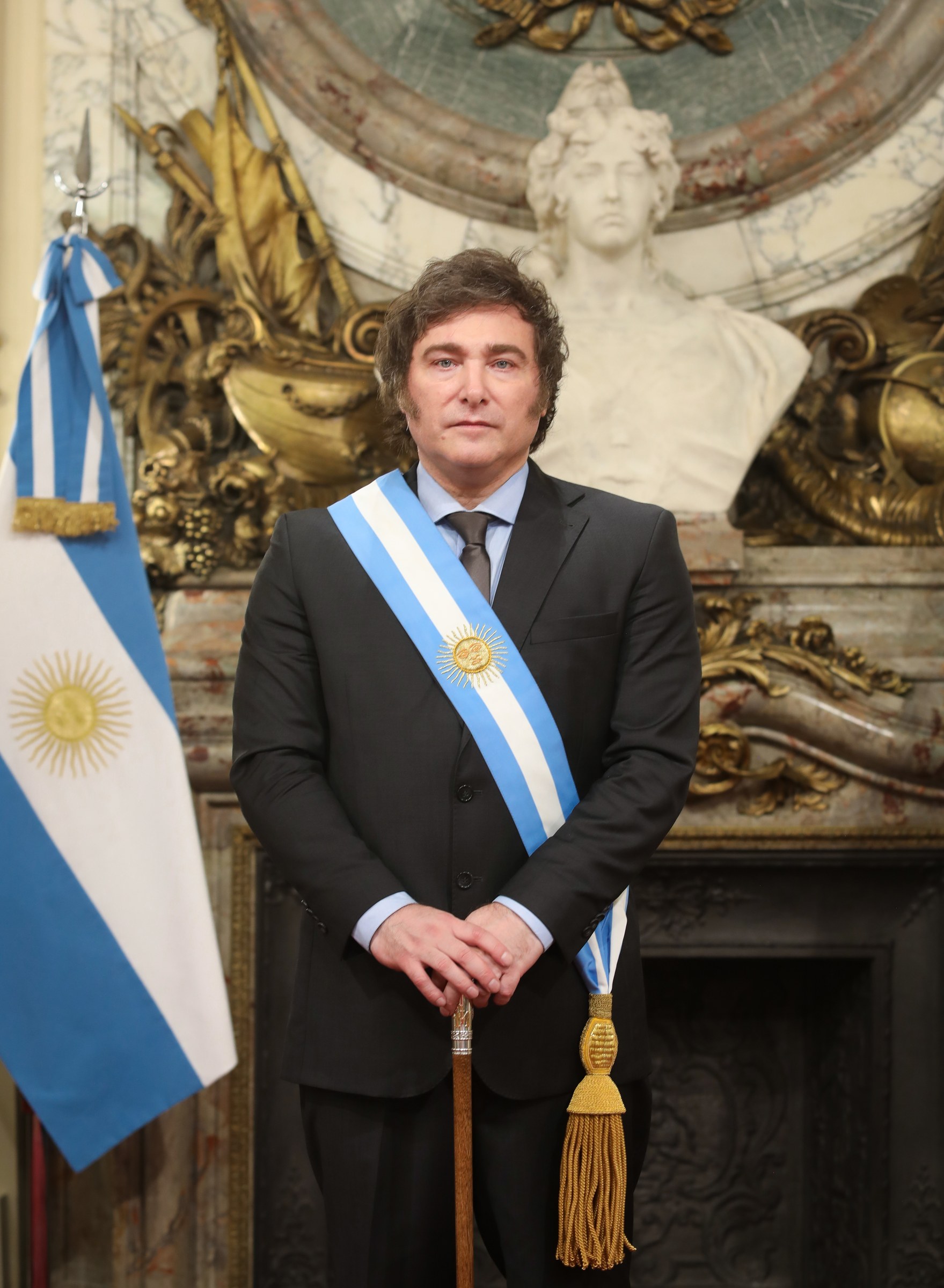 Javier Milei in the Salón Blanco on the day of his presidential swearing-in, 10 December 2023