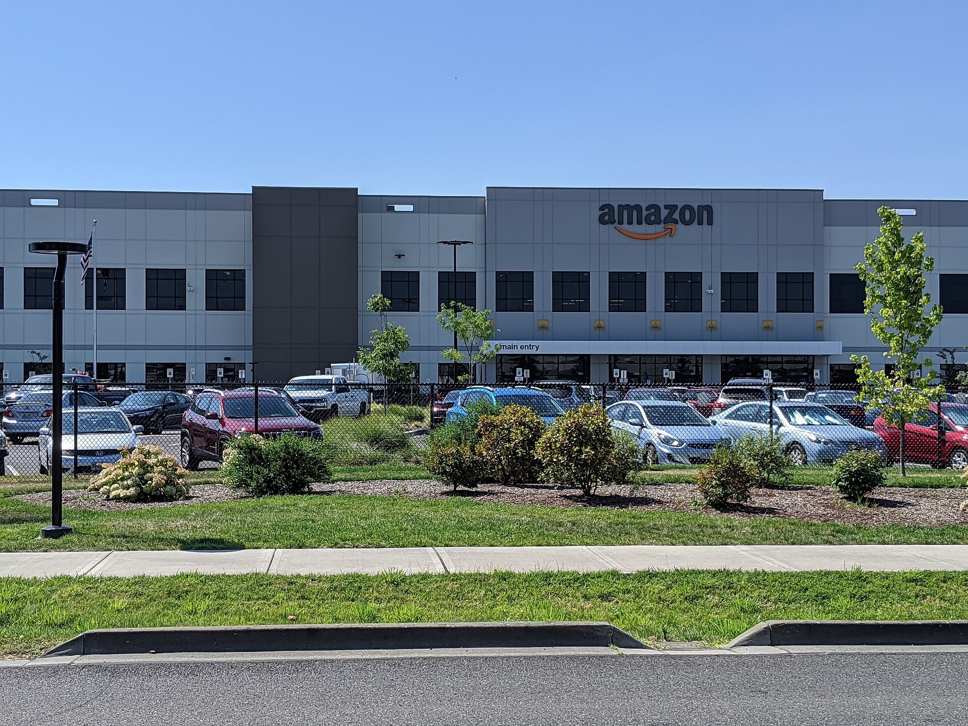 Interior of an Amazon fulfillment center in Troutdale, Oregon