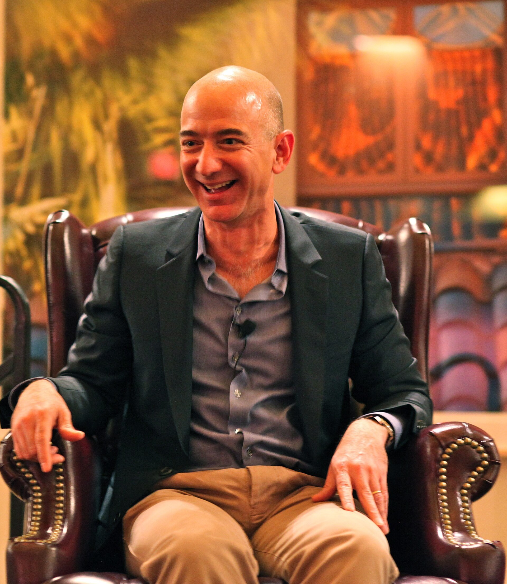 Jeff Bezos laughing at the ENCORE awards, 2010