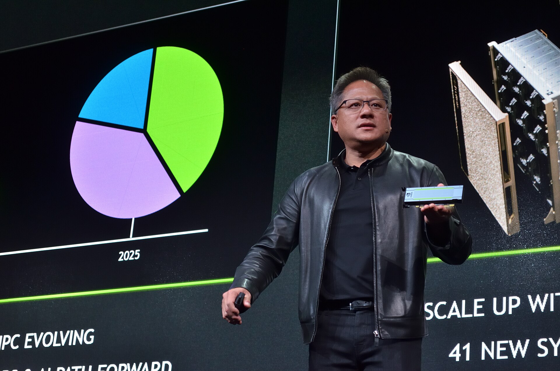 Jensen Huang at the Supercomputing 2018 conference