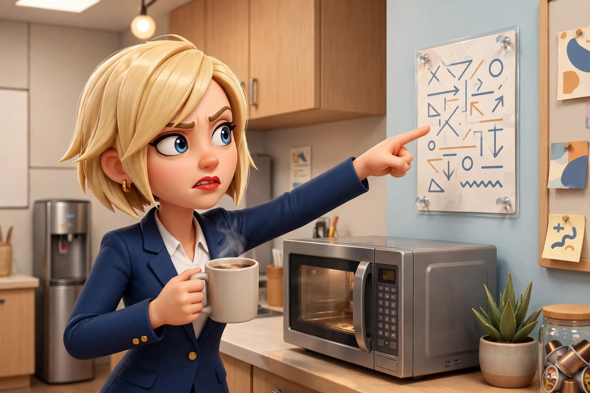 AI-generated portrait/scene of the fictional Vizlings character karen CEO (scene). AI-generated dramatization art.