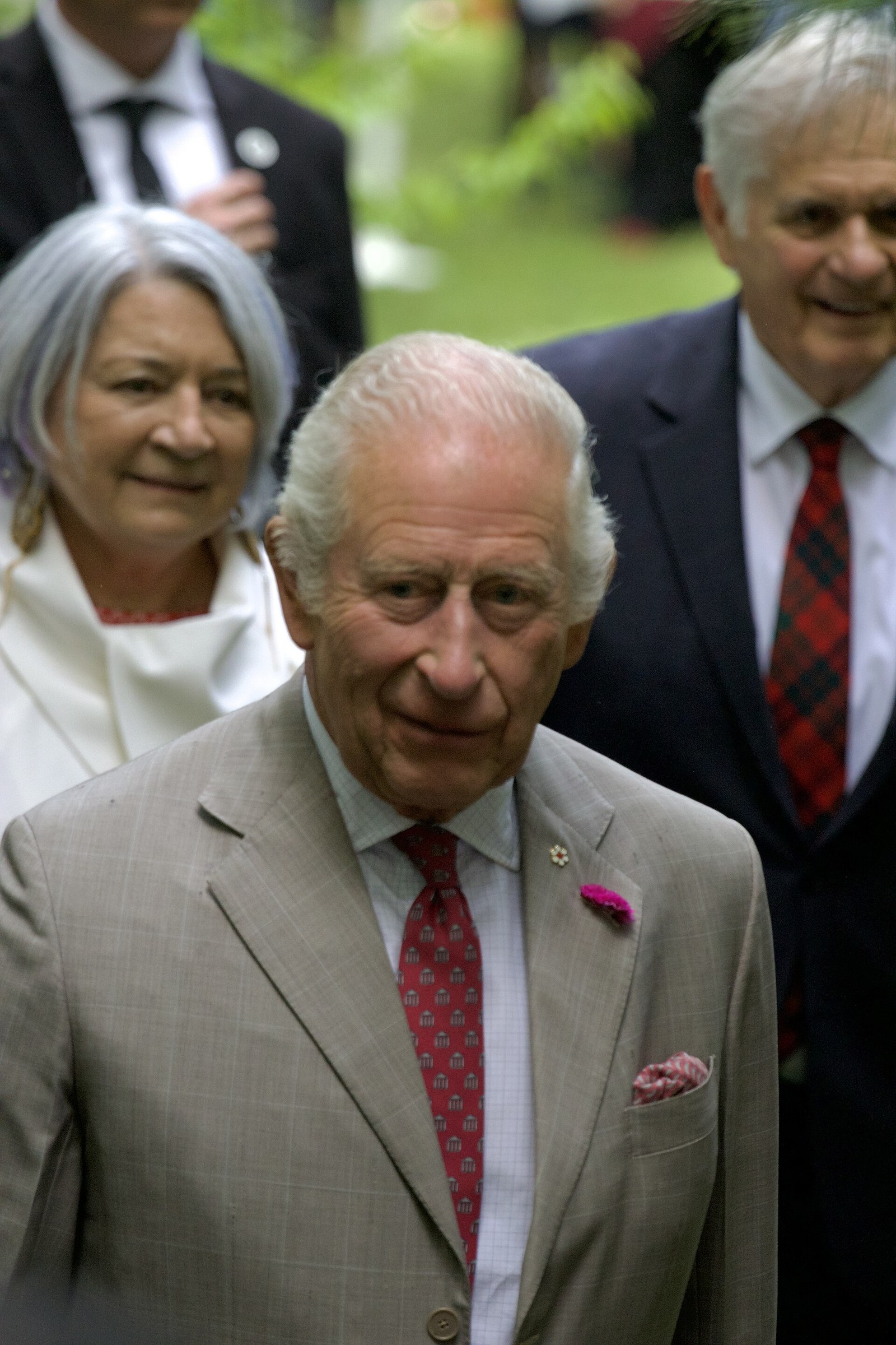 King Charles III and Governor General Mary Simon at a tree planting ceremony, Rideau Hall, Ottawa, May 2025