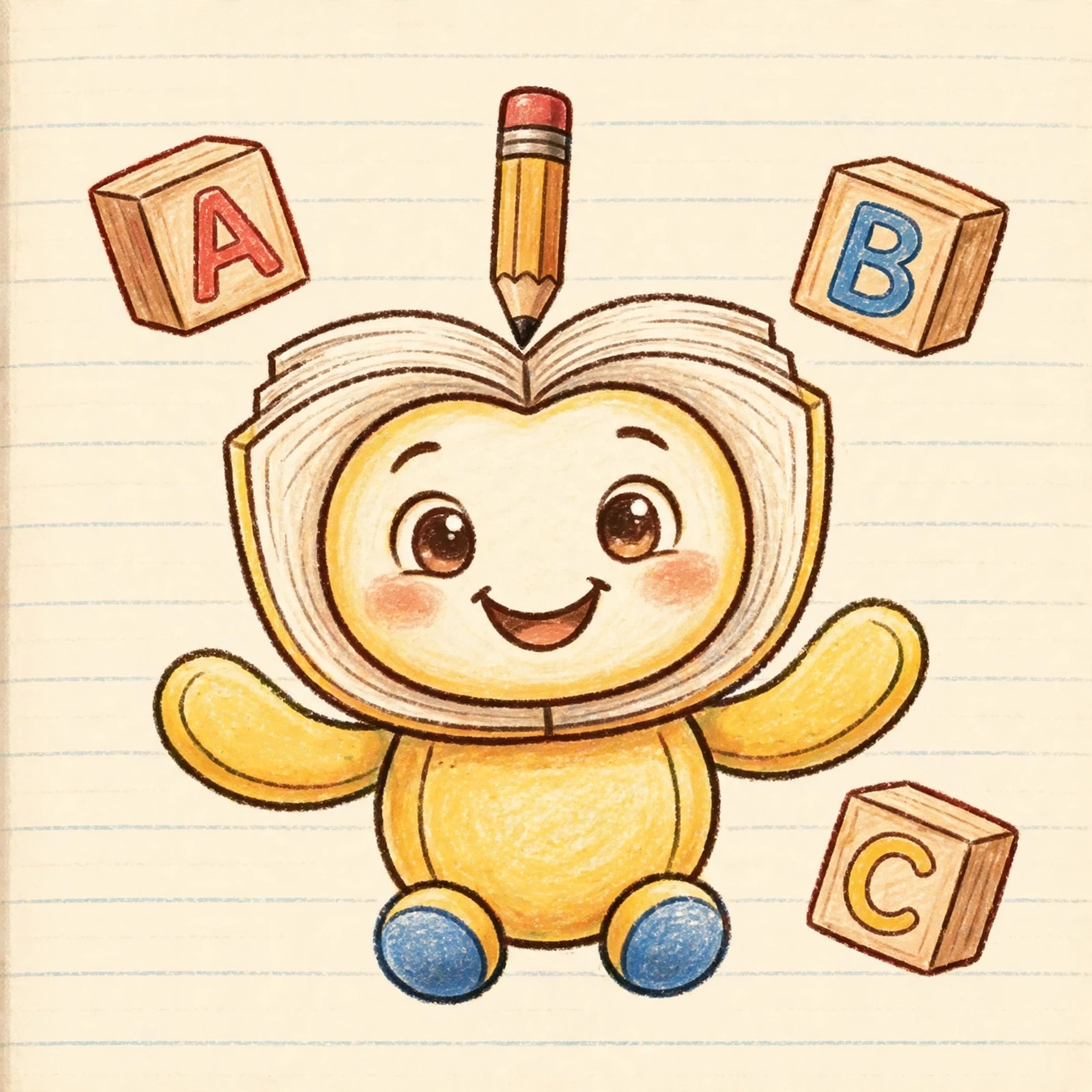 AI-generated illustration of the fictional Vizlings English-lessons helper persona Learn English