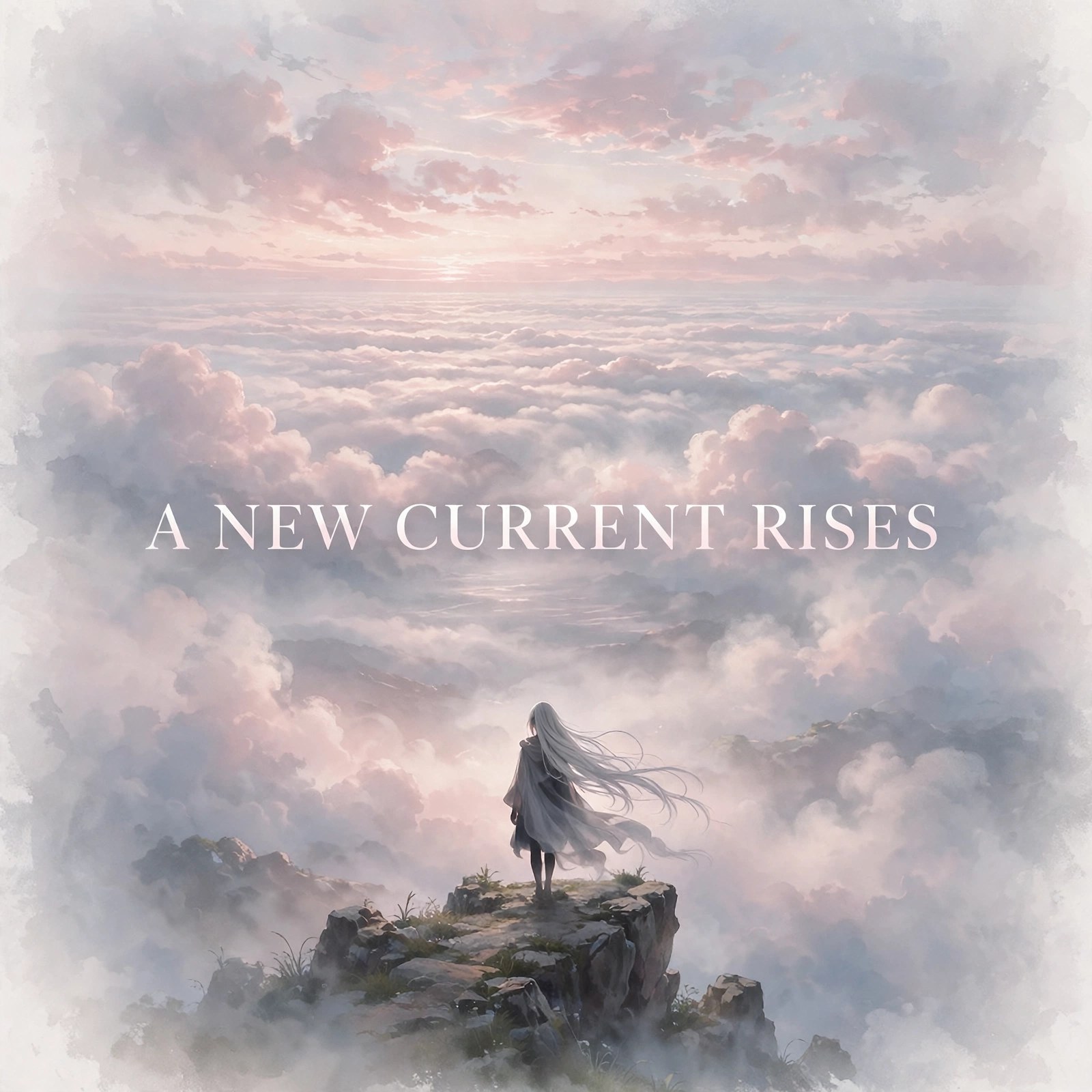 AI-generated dramatization art, downloadable social image: A New Current Rises