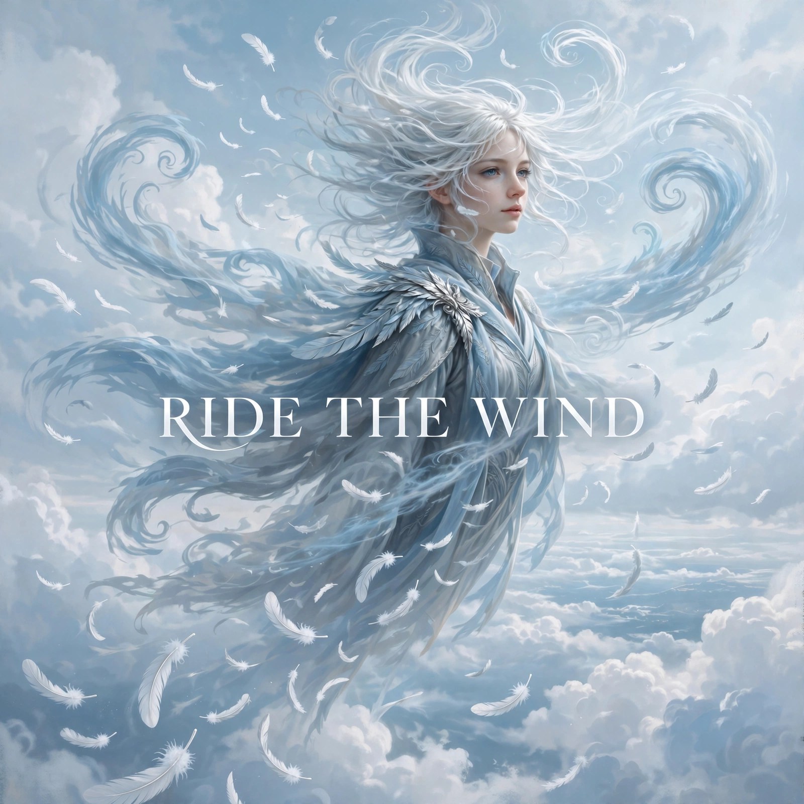 AI-generated dramatization art, downloadable social image: Ride the Wind