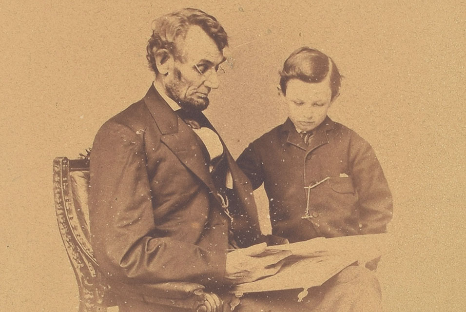 Abraham Lincoln with his son Thomas ('Tad') Lincoln, February 1864