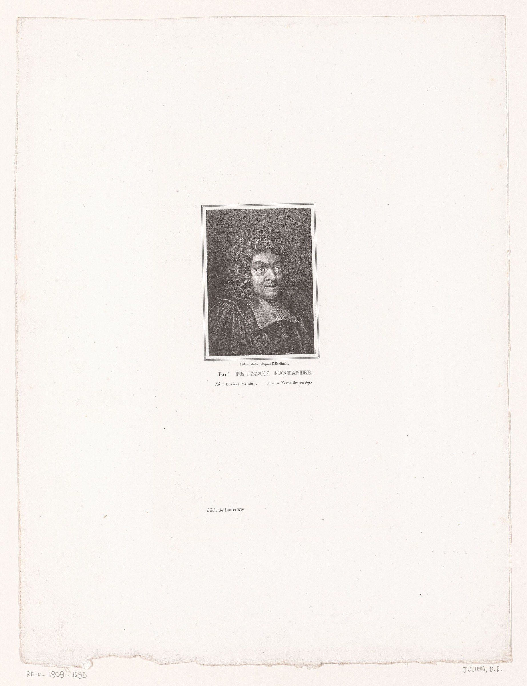 Engraved portrait of Paul Pellisson-Fontanier