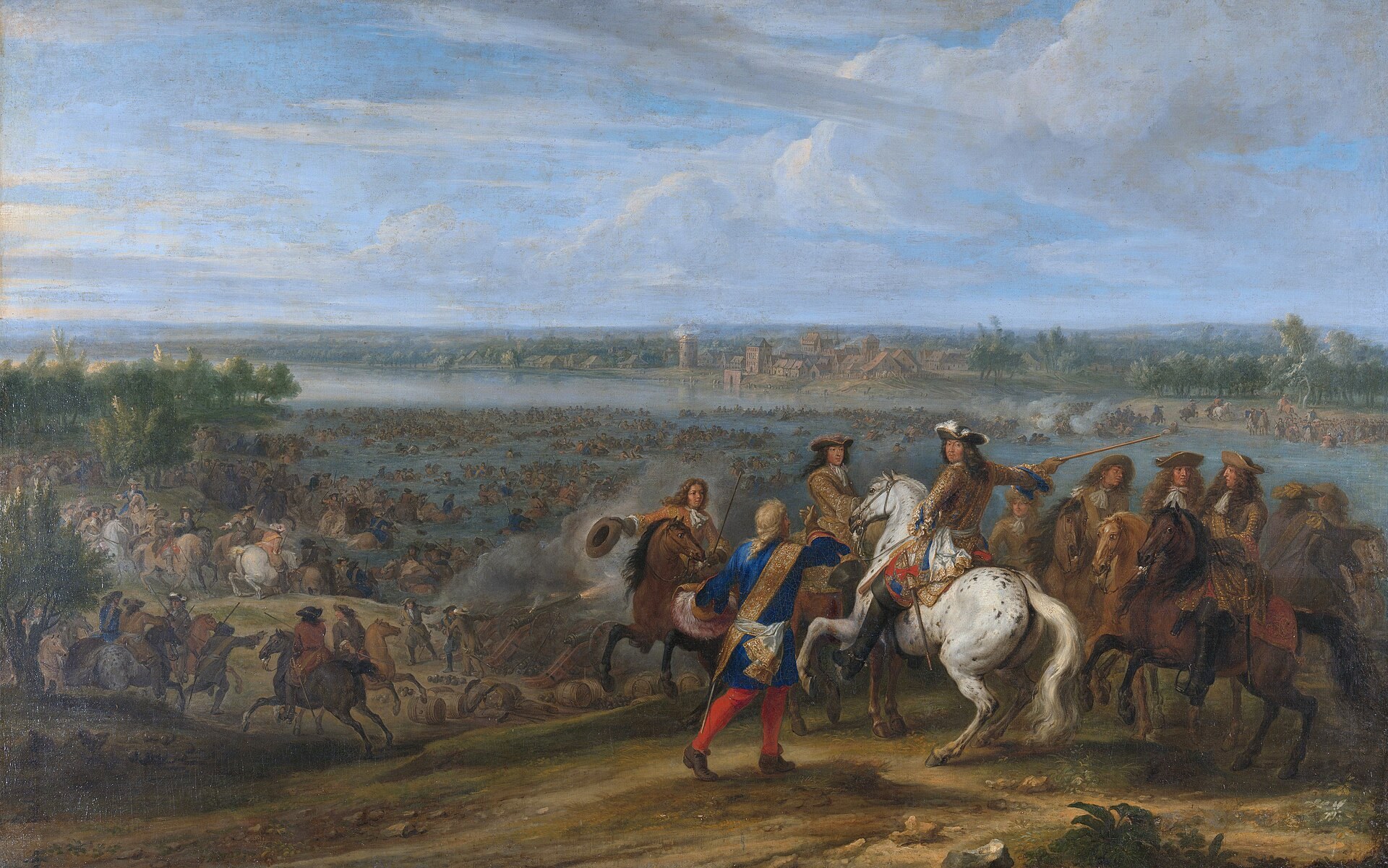 Adam Frans van der Meulen's painting of Louis XIV crossing the Rhine at Lobith, 12 June 1672