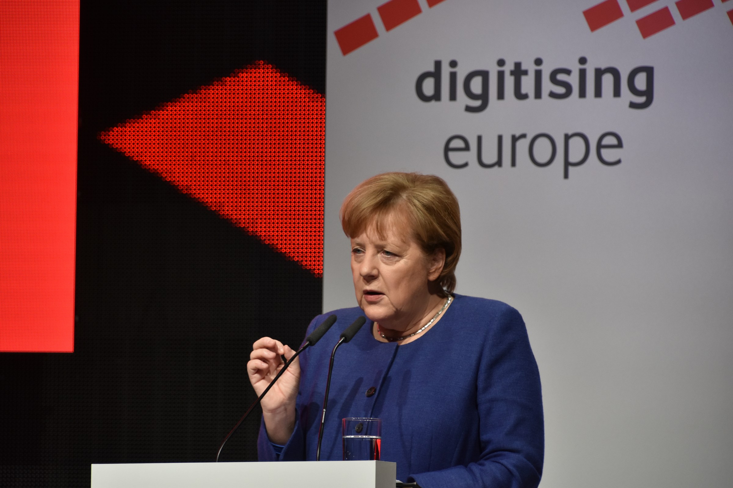 Photograph of Angela Merkel in 2019