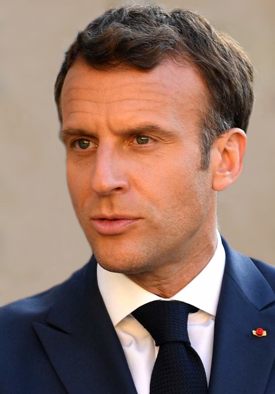 Portrait photograph of Emmanuel Macron in 2021