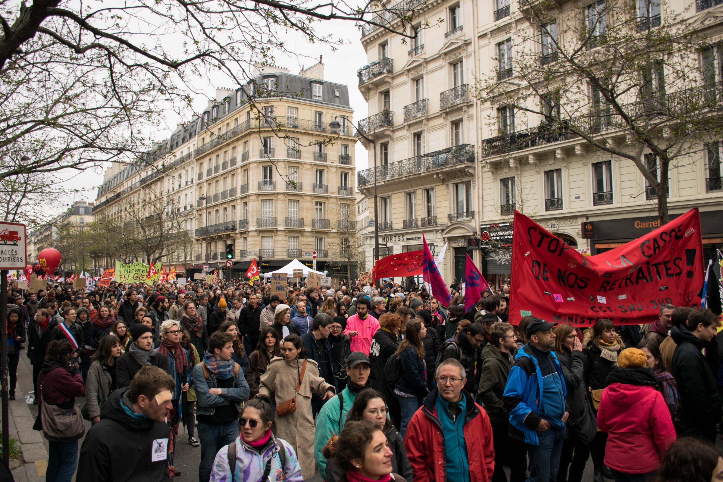 Demonstration against the pension reform in Paris, 28 March 2023