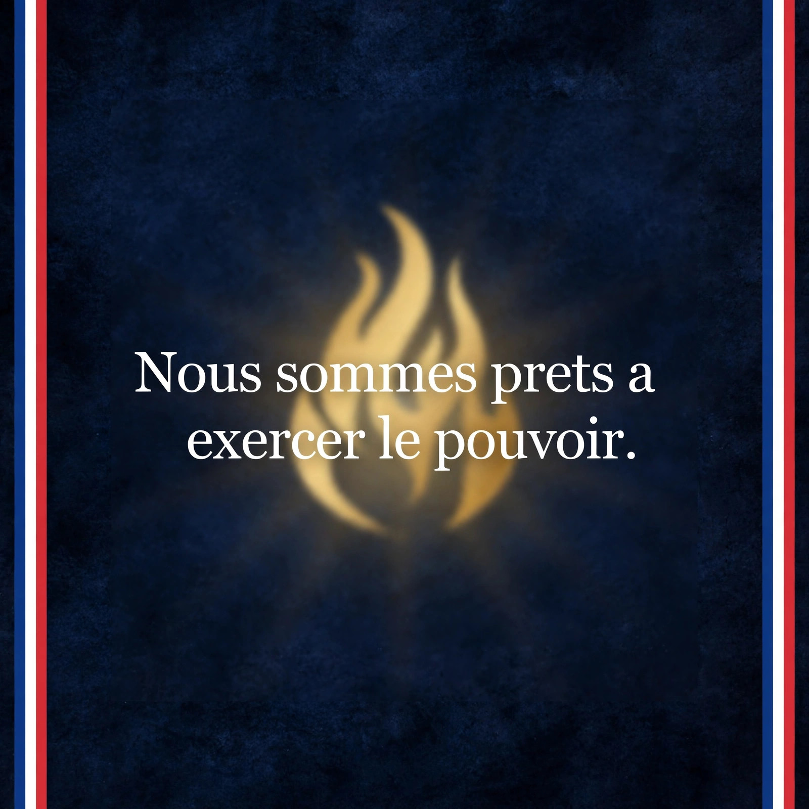 Quote card: Nous sommes prêts à exercer le pouvoir — Marine Le Pen, 9 June 2024