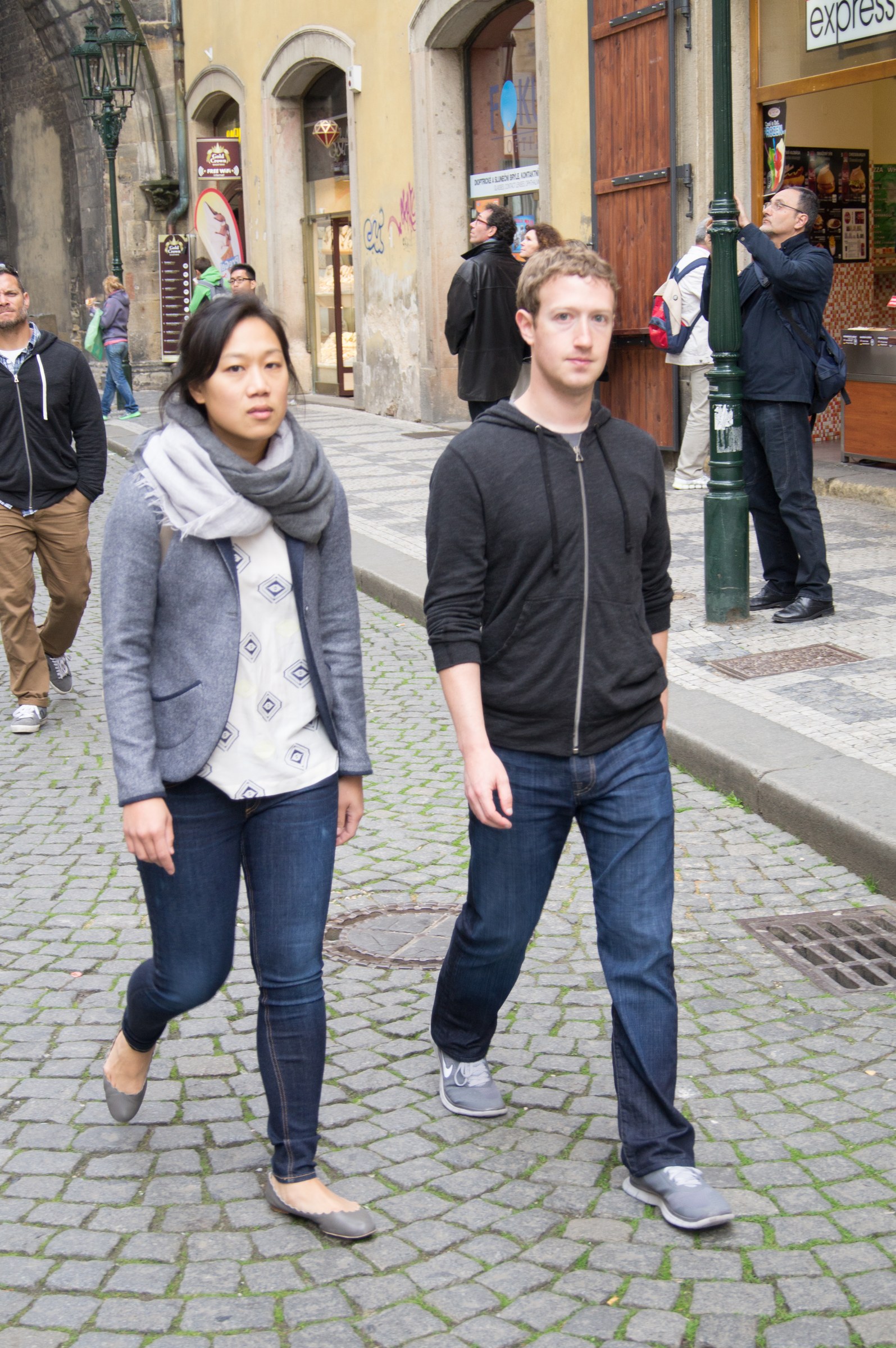 Mark Zuckerberg and Priscilla Chan in Prague, 2013