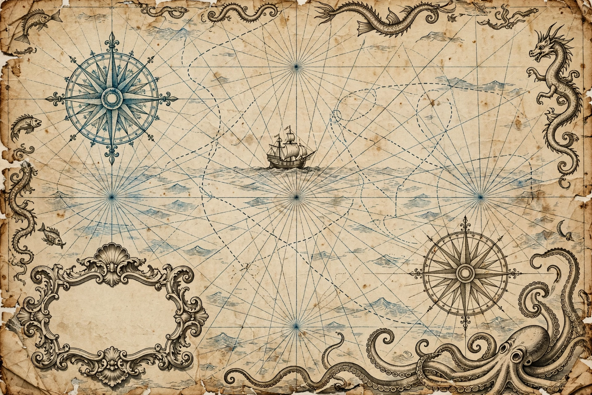 AI-generated dramatization art: blue-seas-chart