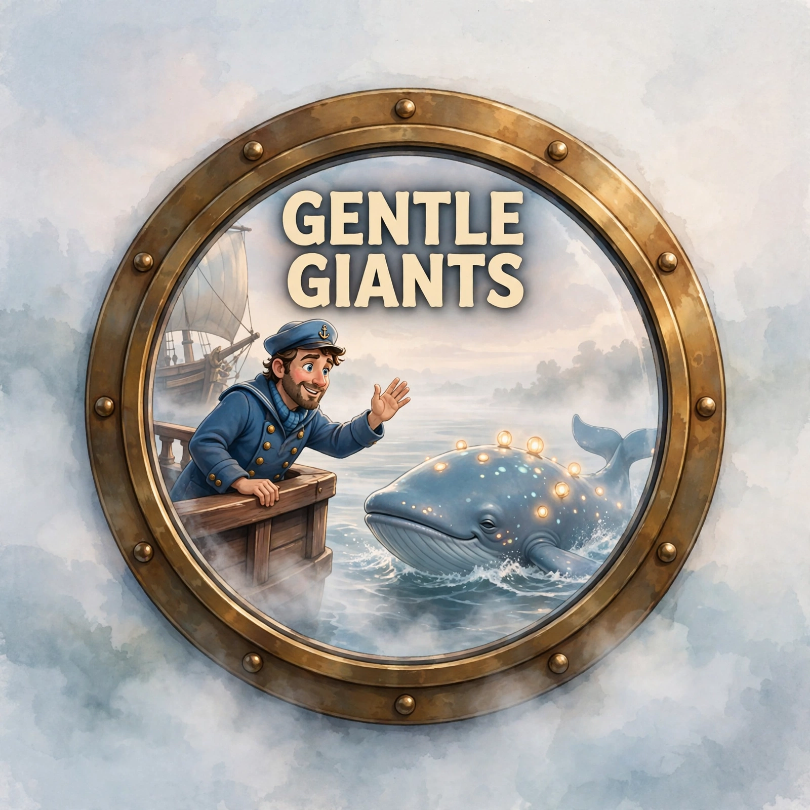 AI-generated dramatization art, social image: GENTLE GIANTS