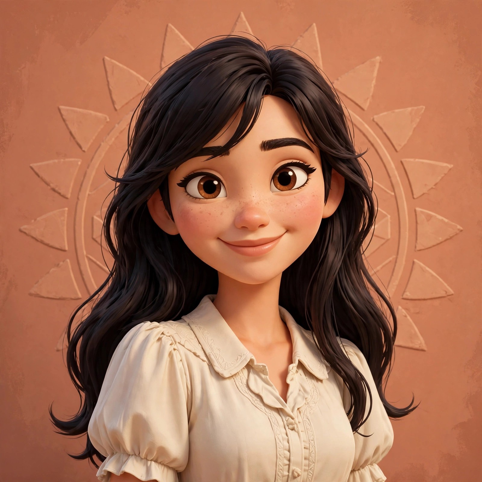 AI-generated portrait of the animated Meghan character in the Vizlings character style