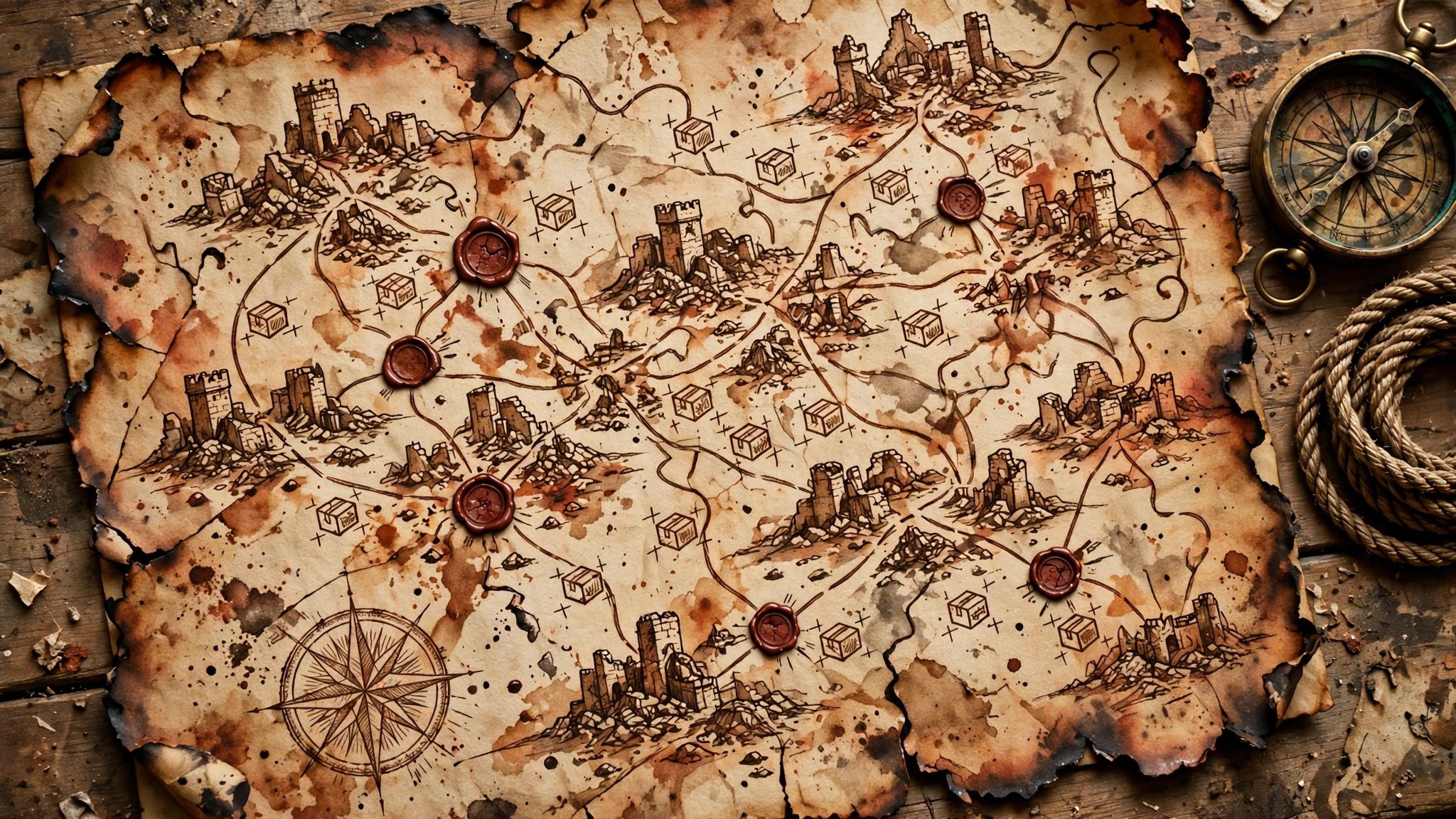 AI-generated illustration of a torn courier route map