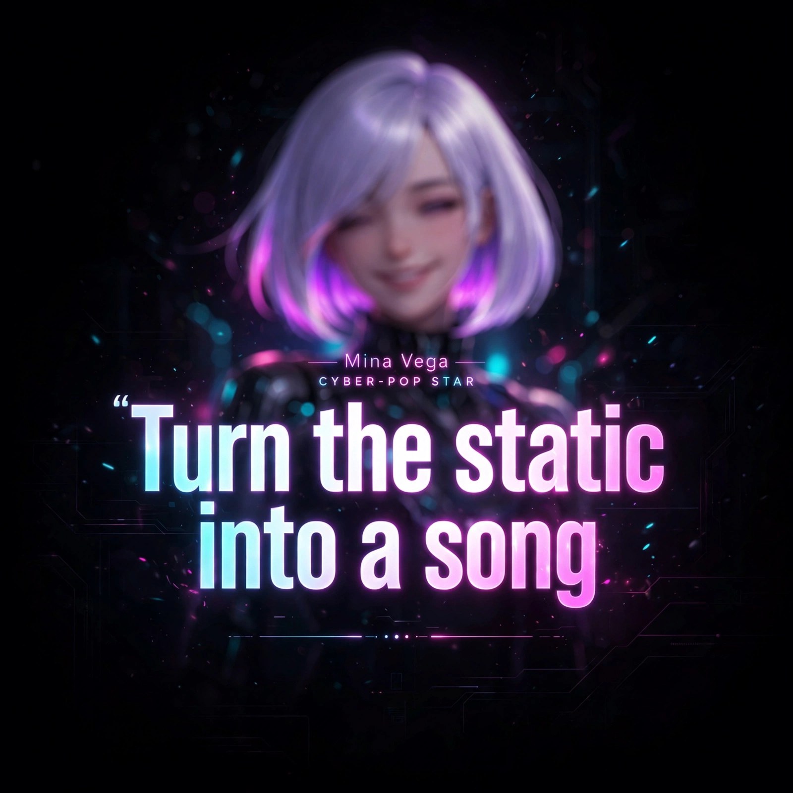 Quote card — “Turn the static into a song”